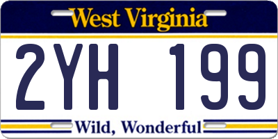 WV license plate 2YH199