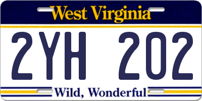 WV license plate 2YH202