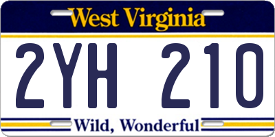 WV license plate 2YH210
