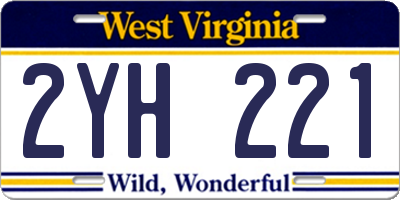WV license plate 2YH221