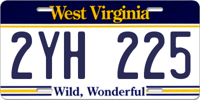 WV license plate 2YH225
