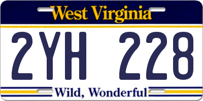 WV license plate 2YH228