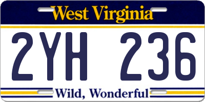 WV license plate 2YH236