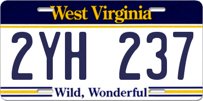 WV license plate 2YH237