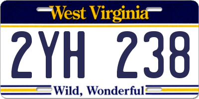 WV license plate 2YH238