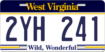 WV license plate 2YH241