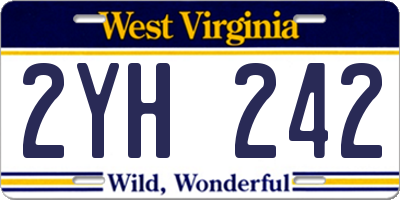 WV license plate 2YH242