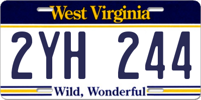 WV license plate 2YH244