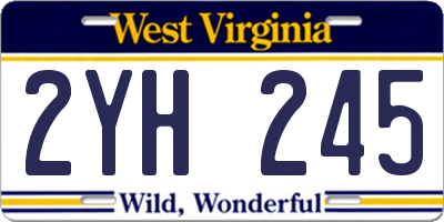 WV license plate 2YH245