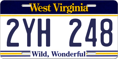WV license plate 2YH248