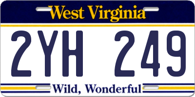 WV license plate 2YH249