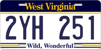 WV license plate 2YH251