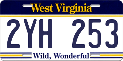 WV license plate 2YH253