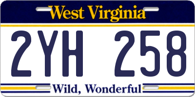 WV license plate 2YH258
