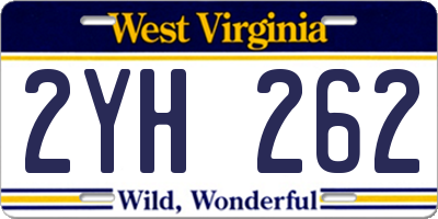 WV license plate 2YH262