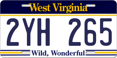 WV license plate 2YH265