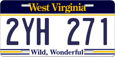 WV license plate 2YH271
