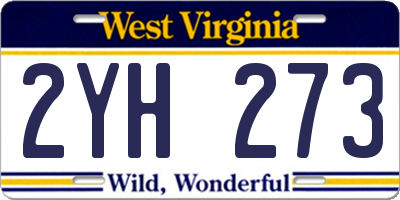 WV license plate 2YH273