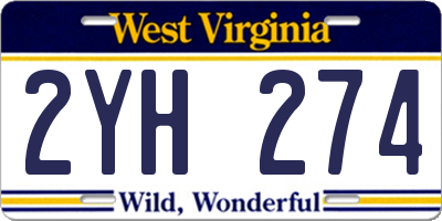 WV license plate 2YH274