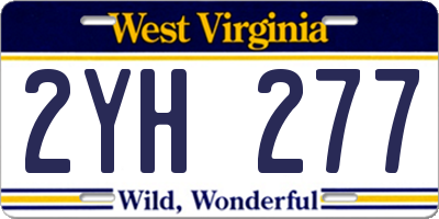 WV license plate 2YH277