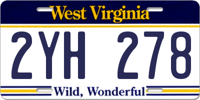 WV license plate 2YH278