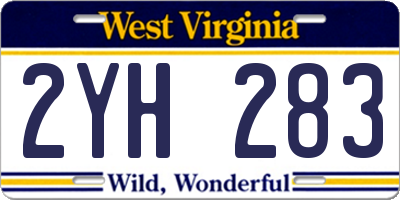 WV license plate 2YH283