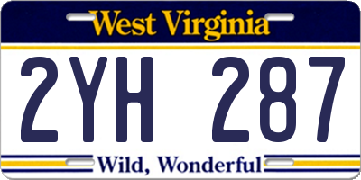 WV license plate 2YH287