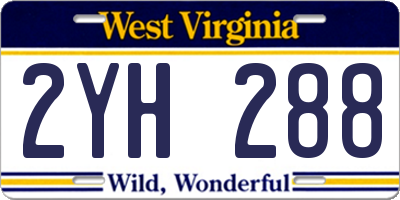 WV license plate 2YH288