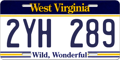 WV license plate 2YH289