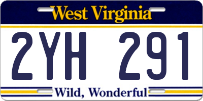 WV license plate 2YH291