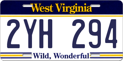 WV license plate 2YH294