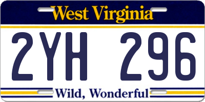 WV license plate 2YH296
