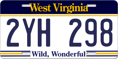 WV license plate 2YH298