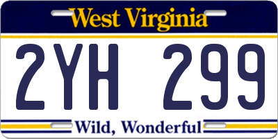 WV license plate 2YH299