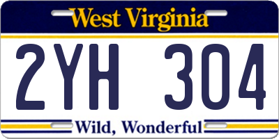 WV license plate 2YH304