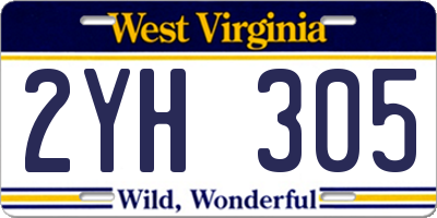WV license plate 2YH305