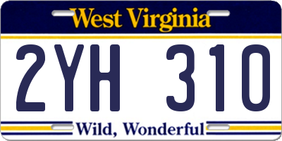 WV license plate 2YH310