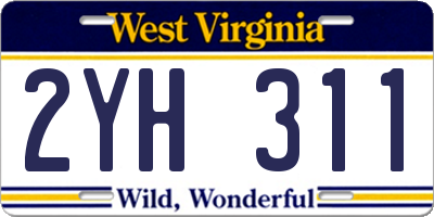 WV license plate 2YH311