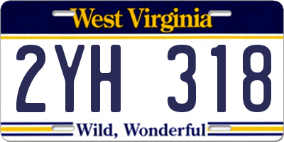WV license plate 2YH318
