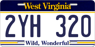 WV license plate 2YH320
