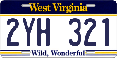 WV license plate 2YH321