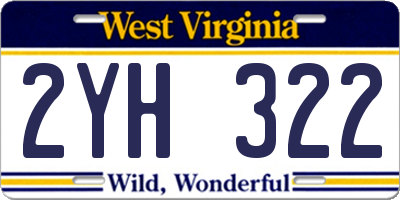 WV license plate 2YH322