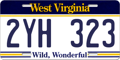 WV license plate 2YH323