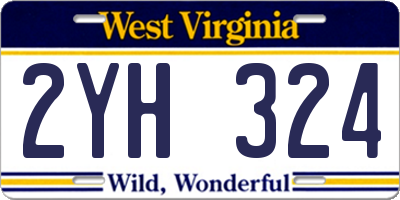 WV license plate 2YH324