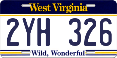 WV license plate 2YH326