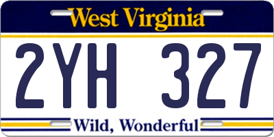 WV license plate 2YH327