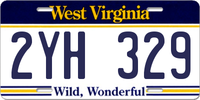 WV license plate 2YH329