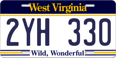 WV license plate 2YH330
