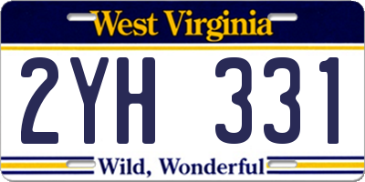 WV license plate 2YH331