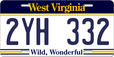 WV license plate 2YH332